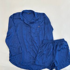 Nasty Gal Navy Striped pajama set